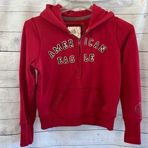 Vintage American Eagle Quarter Zip Hoodie M